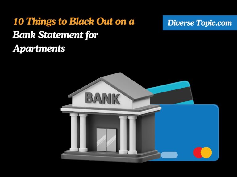 10 Things to Black Out on a Bank Statement for Apartments